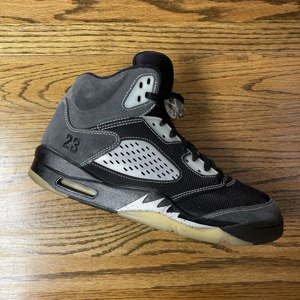 Size 10 - Nike Air Jordan 5 Retro Anthracite Men's Shoes Black Basketball